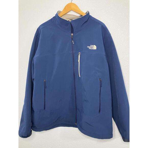 The North Face Apex Bionic Softshell Windwall Jacket Blue Zip Active Gear XXL - Picture 1 of 6